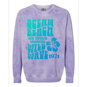 Ocean Beach Wild Wave Surf Memories California Siesta Beach Funny Gift Colorblast Crewneck Sweatshirt