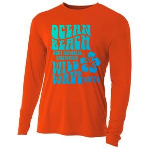 Ocean Beach Wild Wave Surf Memories California Siesta Beach Funny Gift Cooling Performance Long Sleeve Crew