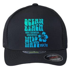 Ocean Beach Wild Wave Surf Memories California Siesta Beach Funny Gift Flexfit Unipanel Trucker Cap