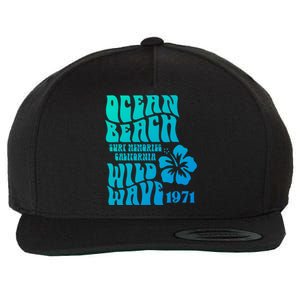 Ocean Beach Wild Wave Surf Memories California Siesta Beach Funny Gift Wool Snapback Cap