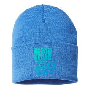 Ocean Beach Wild Wave Surf Memories California Siesta Beach Funny Gift Sustainable Knit Beanie