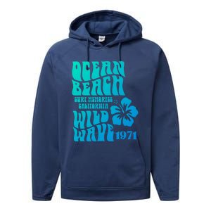 Ocean Beach Wild Wave Surf Memories California Siesta Beach Funny Gift Performance Fleece Hoodie