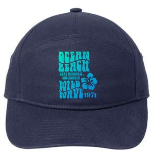 Ocean Beach Wild Wave Surf Memories California Siesta Beach Funny Gift 7-Panel Snapback Hat