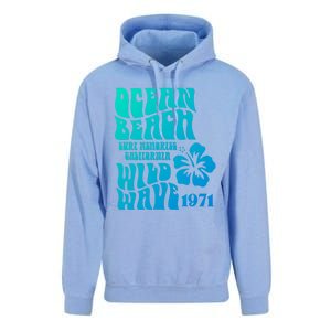 Ocean Beach Wild Wave Surf Memories California Siesta Beach Funny Gift Unisex Surf Hoodie