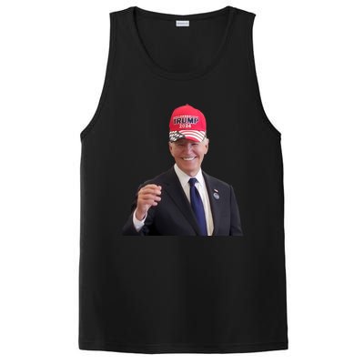 Oe Biden Wearing Trump Hat 2024 President Donald Republican PosiCharge Competitor Tank