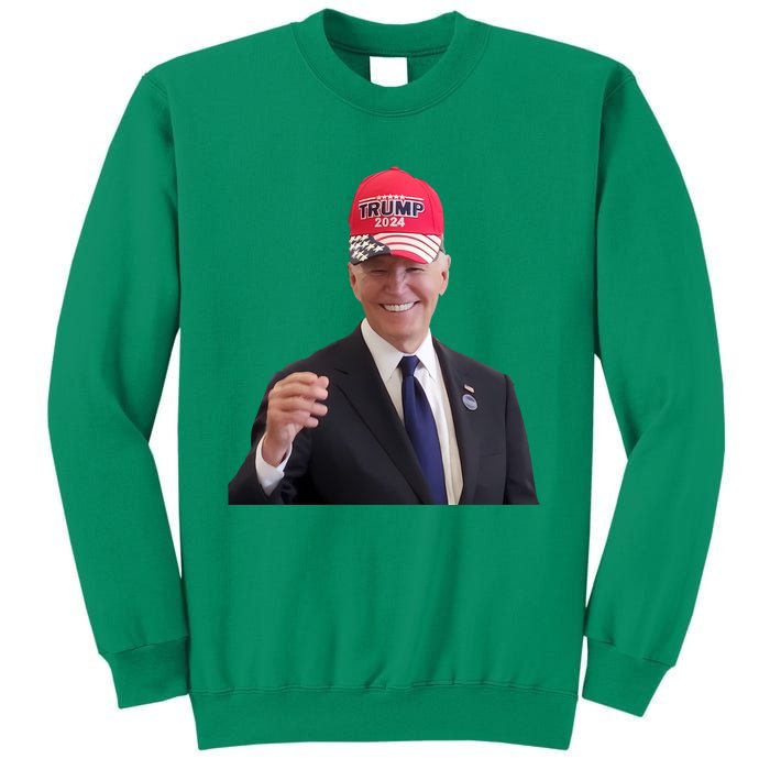 Oe Biden Wearing Trump Hat 2024 President Donald Republican Sweatshirt