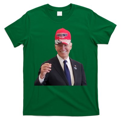 Oe Biden Wearing Trump Hat 2024 President Donald Republican T-Shirt