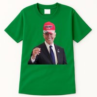 Oe Biden Wearing Trump Hat 2024 President Donald Republican Tall T-Shirt