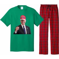 Oe Biden Wearing Trump Hat 2024 President Donald Republican Pajama Set