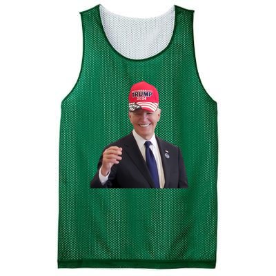 Oe Biden Wearing Trump Hat 2024 President Donald Republican Mesh Reversible Basketball Jersey Tank