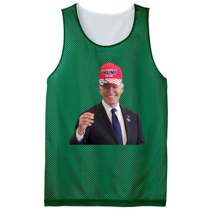 Oe Biden Wearing Trump Hat 2024 President Donald Republican Mesh Reversible Basketball Jersey Tank