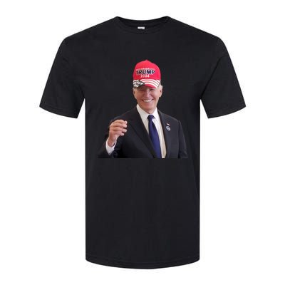 Oe Biden Wearing Trump Hat 2024 President Donald Republican Softstyle CVC T-Shirt