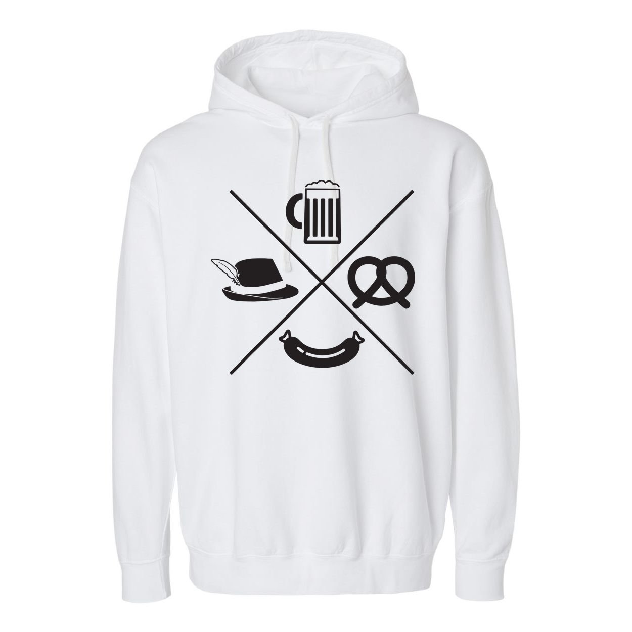 Oktoberfest Beer Wurst Pretzel Funny German Souvenir Gift Garment-Dyed Fleece Hoodie