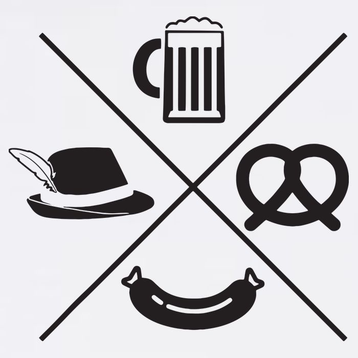 Oktoberfest Beer Wurst Pretzel Funny German Souvenir Gift V-Neck T-Shirt