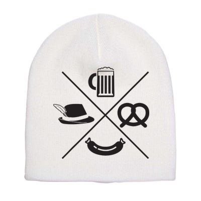 Oktoberfest Beer Wurst Pretzel Funny German Souvenir Gift Short Acrylic Beanie