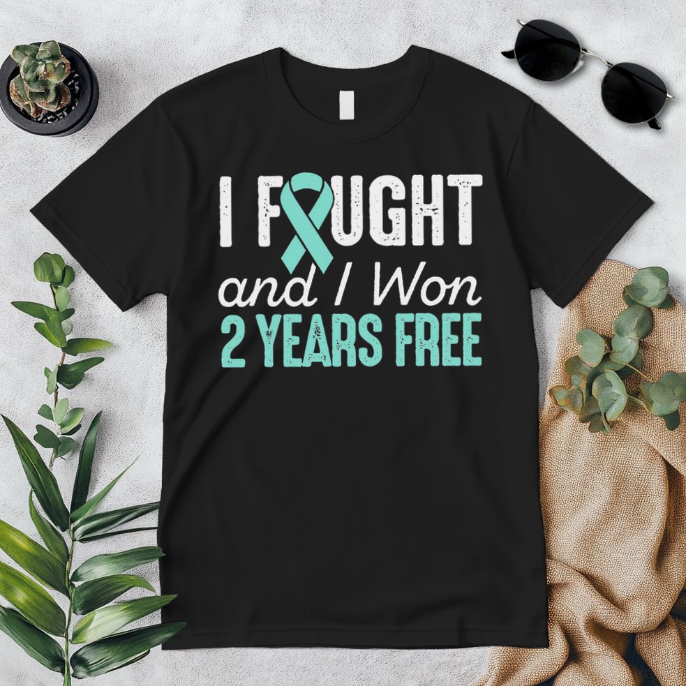 Ovarian Cancerversary 2 Years Ovarian Cancer Free Gift Premium T-Shirt