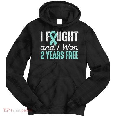 Ovarian Cancerversary 2 Years Ovarian Cancer Free Gift Tie Dye Hoodie