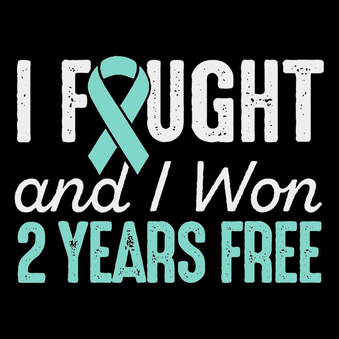 Ovarian Cancerversary 2 Years Ovarian Cancer Free Gift Women's V-Neck T-Shirt