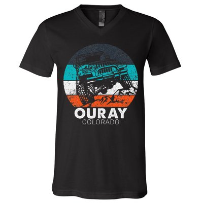 Ouray Colorado 4x4 Off Road Trail Vehicle Outdoor Adventure V-Neck T-Shirt