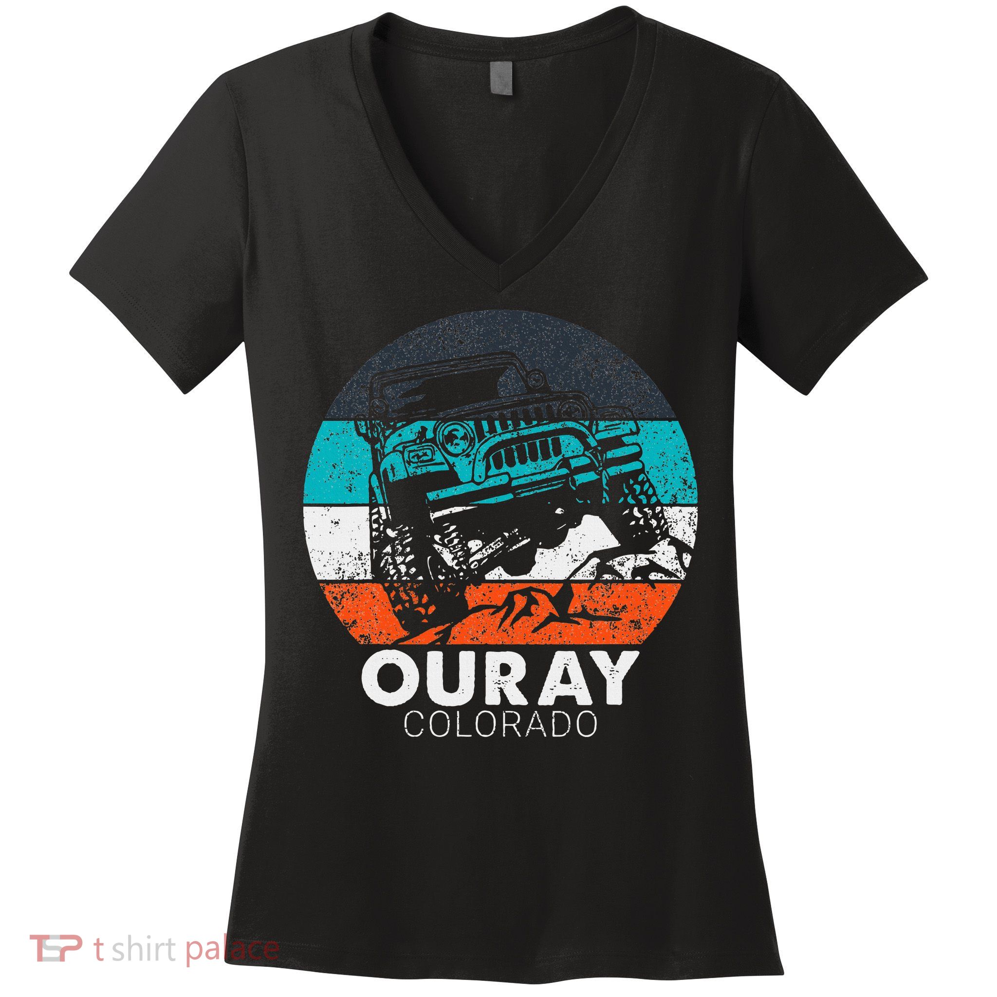 Ouray Colorado 4x4 Off Road Trail Vehicle Outdoor Adventure Women's V-Neck T-Shirt