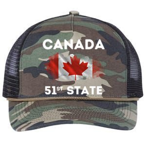 O Canada 51st State Funny Trump Canada Meme Design Retro Rope Trucker Hat Cap