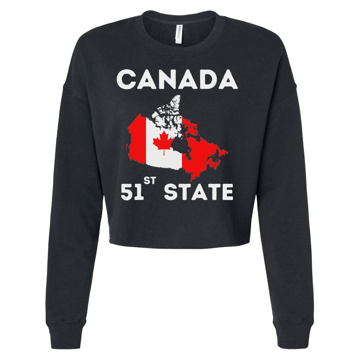 O Canada 51st State Funny Trump Canada Meme Cropped Pullover Crew