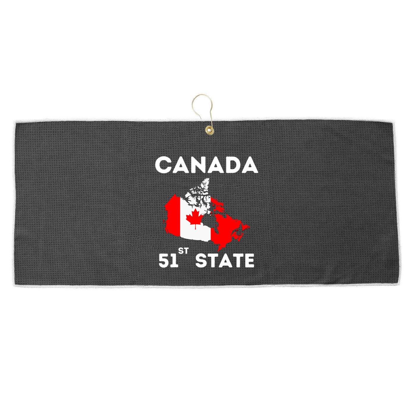 O Canada 51st State Funny Trump Canada Meme Large Microfiber Waffle Golf Towel