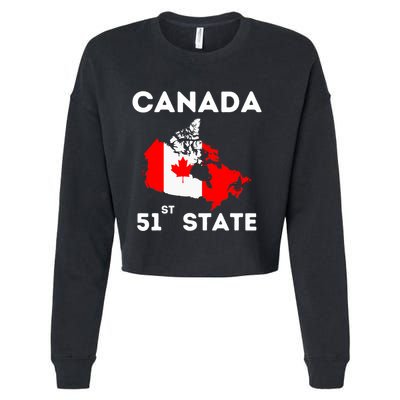 O Canada 51st State Funny Trump Canada Meme Cropped Pullover Crew