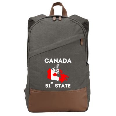 O Canada 51st State Funny Trump Canada Meme Cotton Canvas Backpack