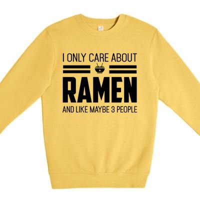 Only Care About Ra Funny Vintage Asian Noodle Great Gift Premium Crewneck Sweatshirt