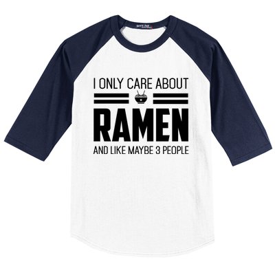 Only Care About Ra Funny Vintage Asian Noodle Great Gift Baseball Sleeve Shirt