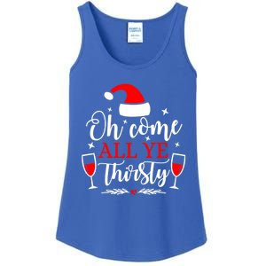 Oh Come All Ye Thirsty Santa Claus Wine Lover Christmas Gift Ladies Essential Tank