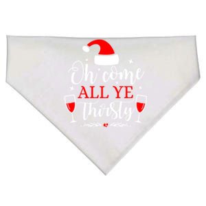 Oh Come All Ye Thirsty Santa Claus Wine Lover Christmas Gift USA-Made Doggie Bandana