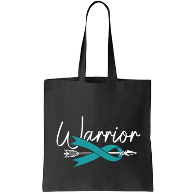 Ovarian Cancer Awareness Month Woman Teal Ribbon Warrior Bag