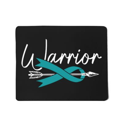 Ovarian Cancer Awareness Month Woman Teal Ribbon Warrior Mousepad