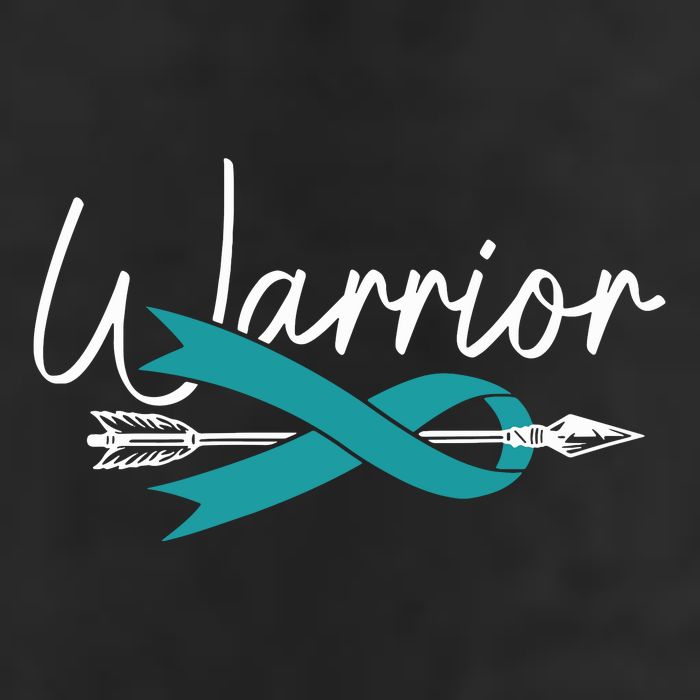 Ovarian Cancer Awareness Month Woman Teal Ribbon Warrior Golf Towel
