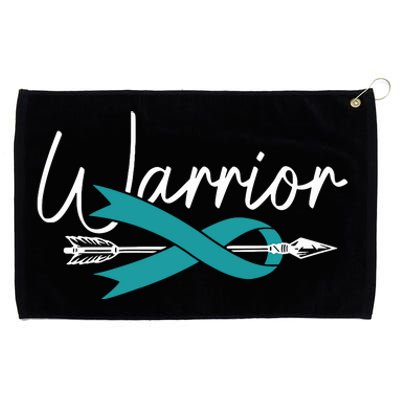 Ovarian Cancer Awareness Month Woman Teal Ribbon Warrior Grommeted Golf Towel