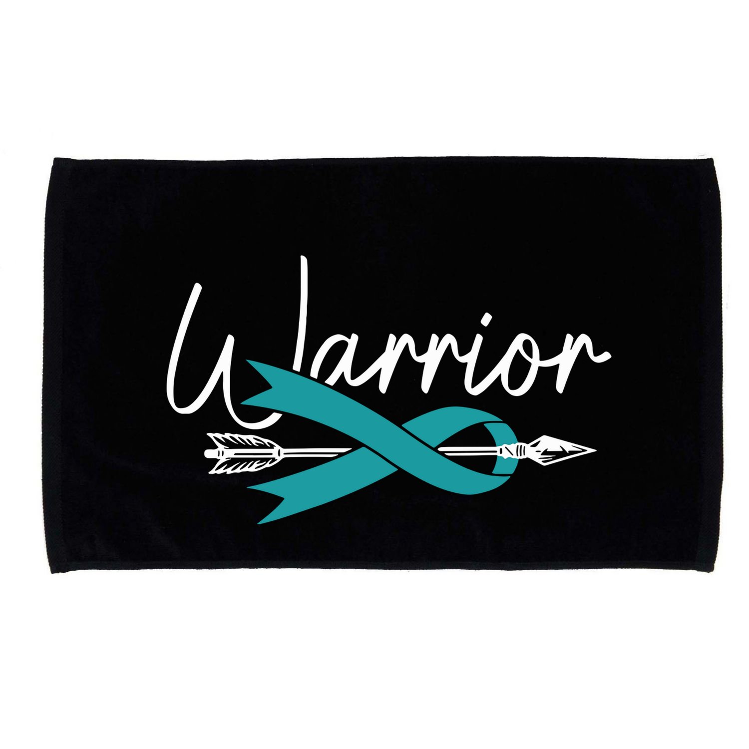 Ovarian Cancer Awareness Month Woman Teal Ribbon Warrior Microfiber Hand Towel