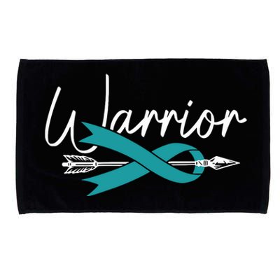 Ovarian Cancer Awareness Month Woman Teal Ribbon Warrior Microfiber Hand Towel