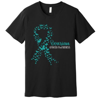 Ovarian Cancer Awareness Teal Ribbon Warrior Survivor Premium T-Shirt