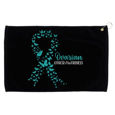 Ovarian Cancer Awareness Teal Ribbon Warrior Survivor Grommeted Golf Towel