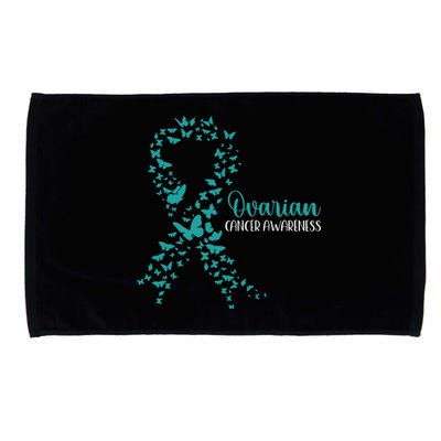 Ovarian Cancer Awareness Teal Ribbon Warrior Survivor Microfiber Hand Towel