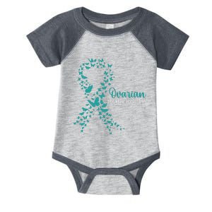 Ovarian Cancer Awareness Teal Ribbon Warrior Survivor Infant Baby Jersey Bodysuit