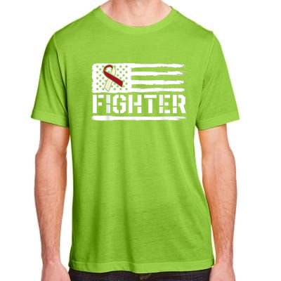 Oral Cancer Awareness Throat Head Neck Fighter American Flag Adult ChromaSoft Performance T-Shirt