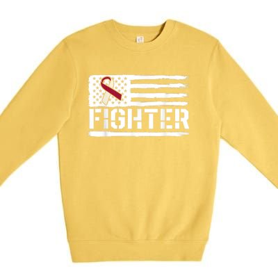 Oral Cancer Awareness Throat Head Neck Fighter American Flag Premium Crewneck Sweatshirt