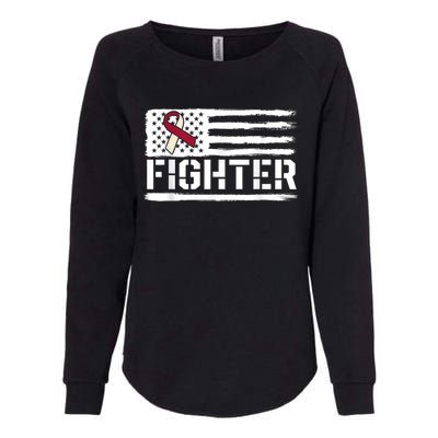 Oral Cancer Awareness Throat Head Neck Fighter American Flag Womens California Wash Sweatshirt