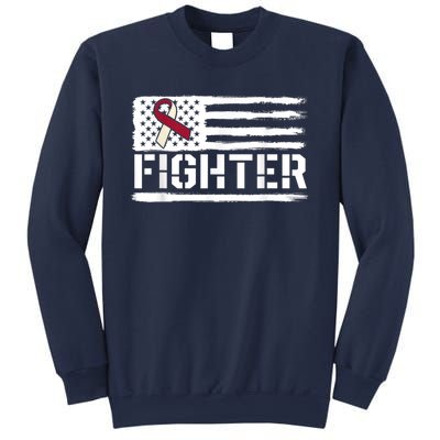 Oral Cancer Awareness Throat Head Neck Fighter American Flag Sweatshirt