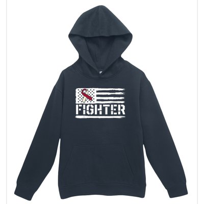 Oral Cancer Awareness Throat Head Neck Fighter American Flag Urban Pullover Hoodie