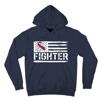 Oral Cancer Awareness Throat Head Neck Fighter American Flag Tall Hoodie