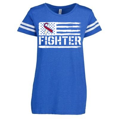 Oral Cancer Awareness Throat Head Neck Fighter American Flag Enza Ladies Jersey Football T-Shirt